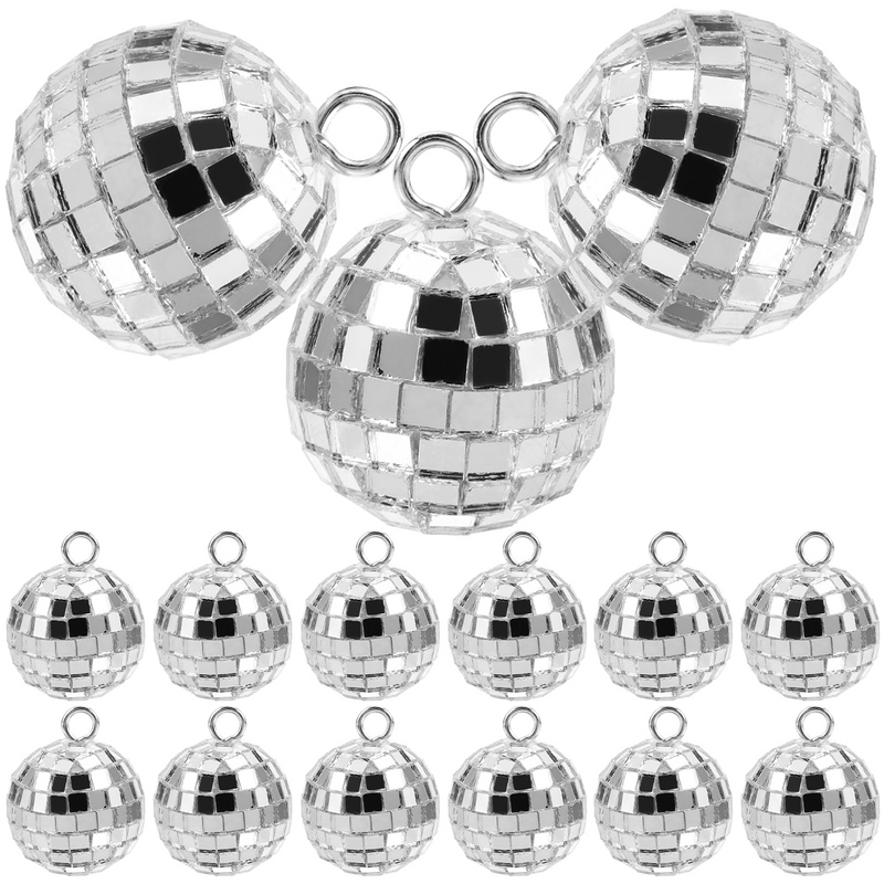 20Pcs Mini Disco Ball Charm portachiavi fai da te appeso Disco Ball ciondolo collana pendente