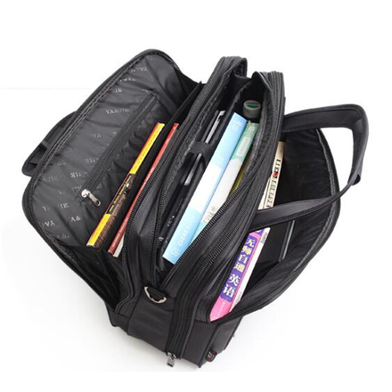 Высококачественный вместительный деловой портфель для мужчин и женщин, сумка для ноутбука 16, 17, 19 дюймов, дорожная сумка через плечо из ткани Оксфорд, 2024
