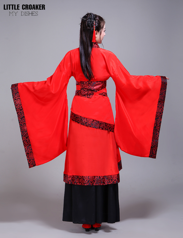 الصينية التقليدية فستان رقص المرأة الأحمر Hanfu الإناث القديمة الصينية مهرجان الرقص مرحلة الأداء الزي للنساء