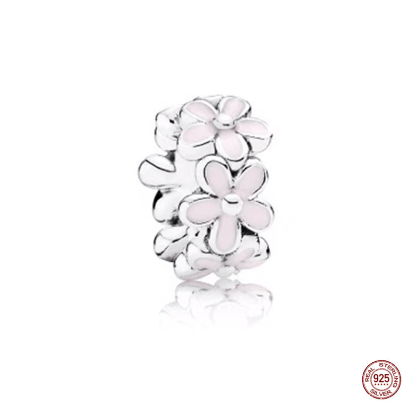 Hot Sale Flower Clip Spacer 925 Sterling Silver Butterflies Charm Beads Fit Original Pandora Bracelet DIY Jewelry Gift For Women