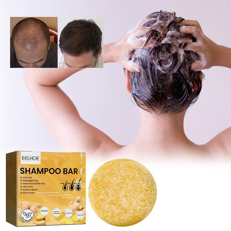 1PCS Ginger Shampoo Soap Organic Handmade Cold Processed Soap Anti-Itching Cleansing Oil Control Promotes Hair Care