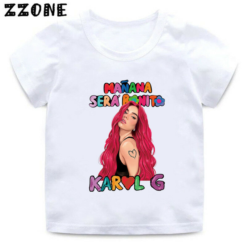 T-shirt Manana Sera Bonito Karol G Bichota imprimé pour enfant, vêtement mignon pour fille et garçon, été, Y-5869