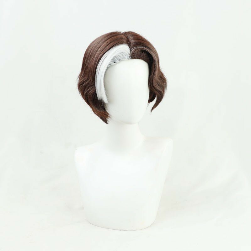 Jogo Final Fantasy XIV Emet-Selch peruca cosplay, cabelo curto adulto unisex, perucas sintéticas resistentes ao calor, adereços Halloween