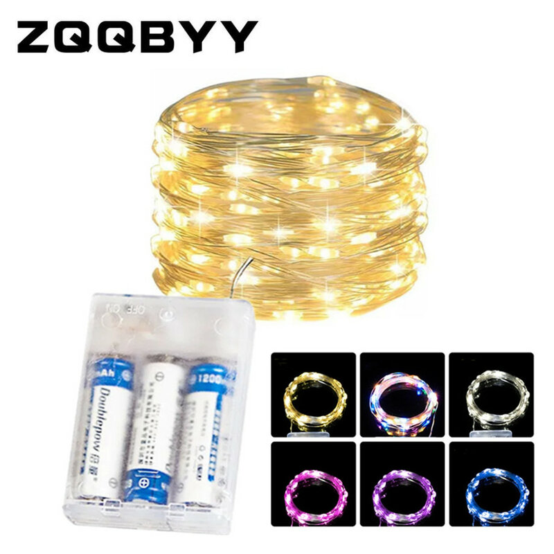 30M Copper Wire silver Battery Box Garland LED Wedding Decoration Home Decor Fairy Lights for Party Decoration String Light