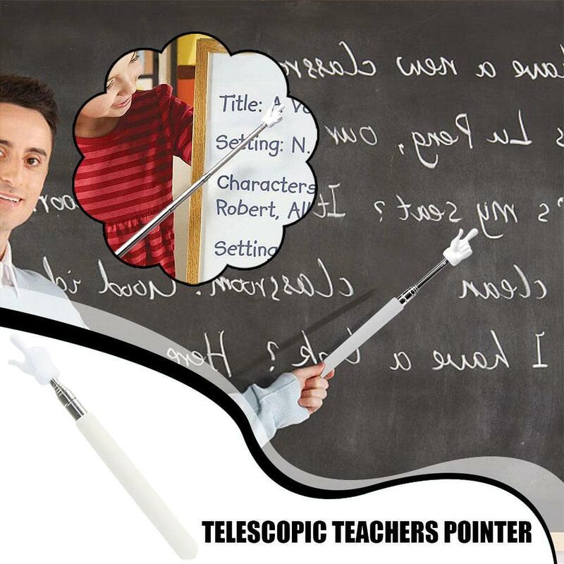 Tongkat komando baja tahan karat teleskopik, tongkat pengajaran anak-anak jari baca mengajar kelas rumah tangga