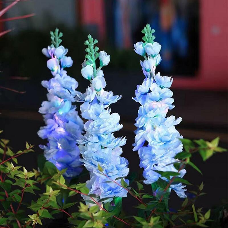 Luces solares de jardín con flor de Jacinto, decoraciones impermeables para jardín al aire libre con carga automática, fácil instalación