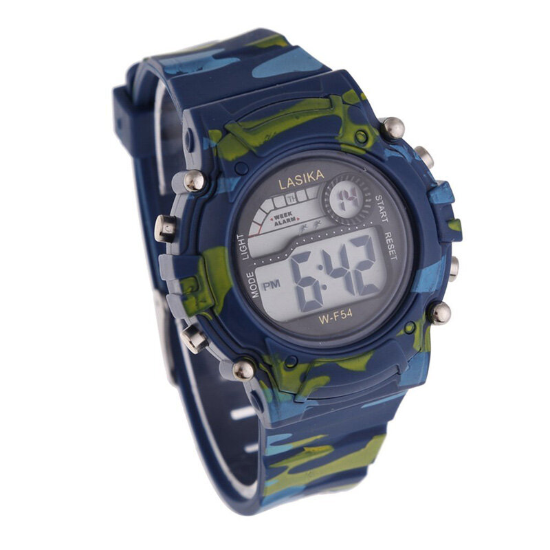 Детские спортивные часы, водонепроницаемые камуфляжные электронные наручные часы для экспедиции на открытом воздухе, Многофункциональные цифровые наручные часы для мальчиков