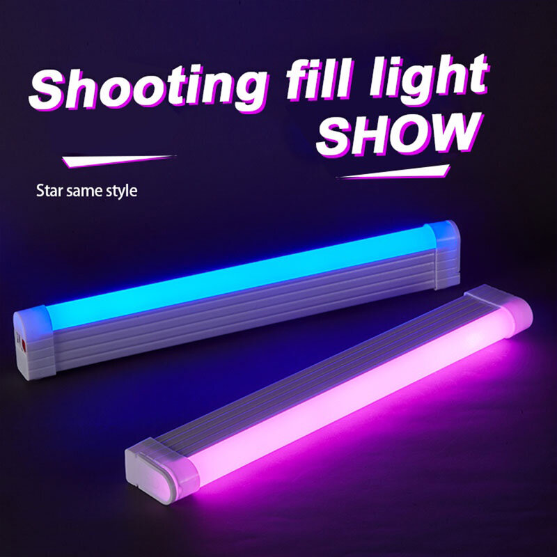 Baguette de lumière LED rechargeable par USB, 32cm, lampe de poche, éclairage de photographie, lampe Selfie colorée