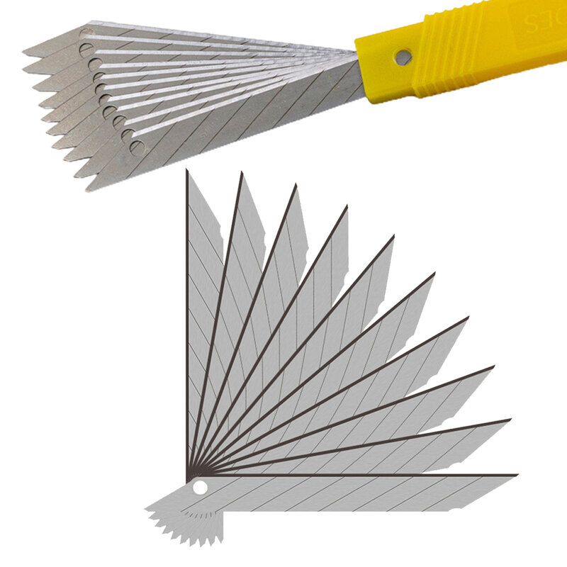 Hoja de repuesto para cortador de arte, herramienta de mano de aleación de acero para corte de papel, tallado, 86x9mm, 30 grados, 10 piezas