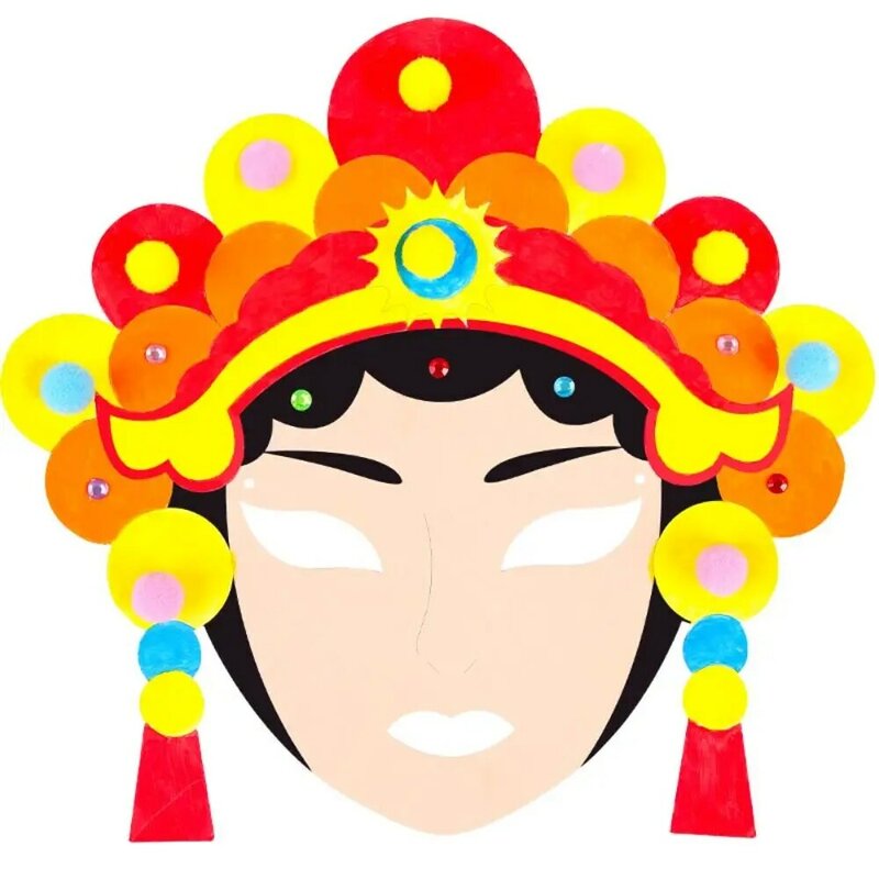 Masque d'opéra de Pékin en papier GT, matériel de bricolage fait à la main, style chinois
