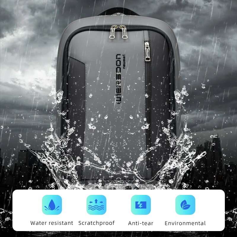 Ransel tahan air desain Niche untuk pria ransel Laptop 15.6 inci tas perjalanan bisnis multifungsi dapat diperluas pengisian daya USB