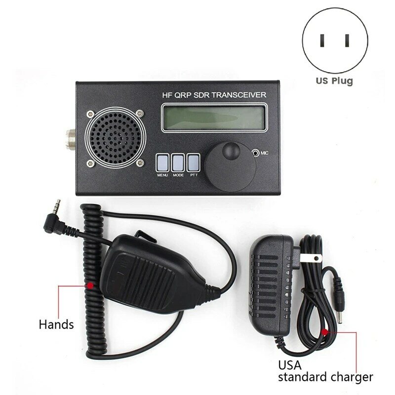 1 Set Portable Multifunction Shortwave Radio Transceiver USDX QRP SDR Radio Hobbyist Transceiver With US Plug