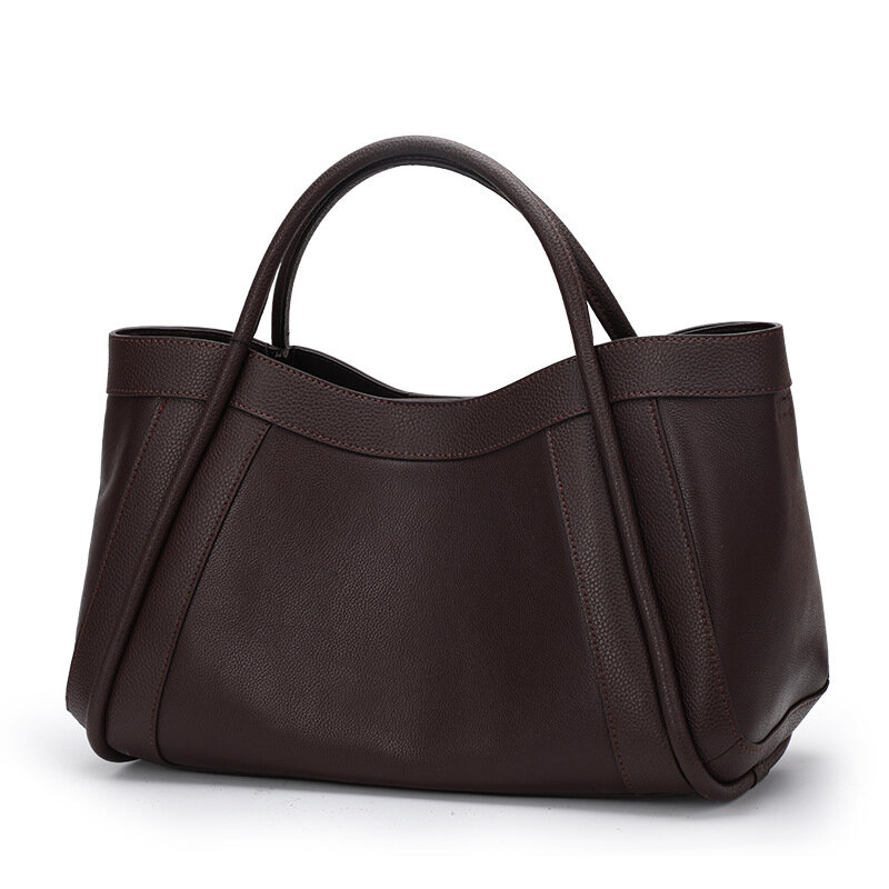 Новинка 2024, женская кожаная сумка, женская сумка, модная вместительная сумка через плечо для поездок на работу