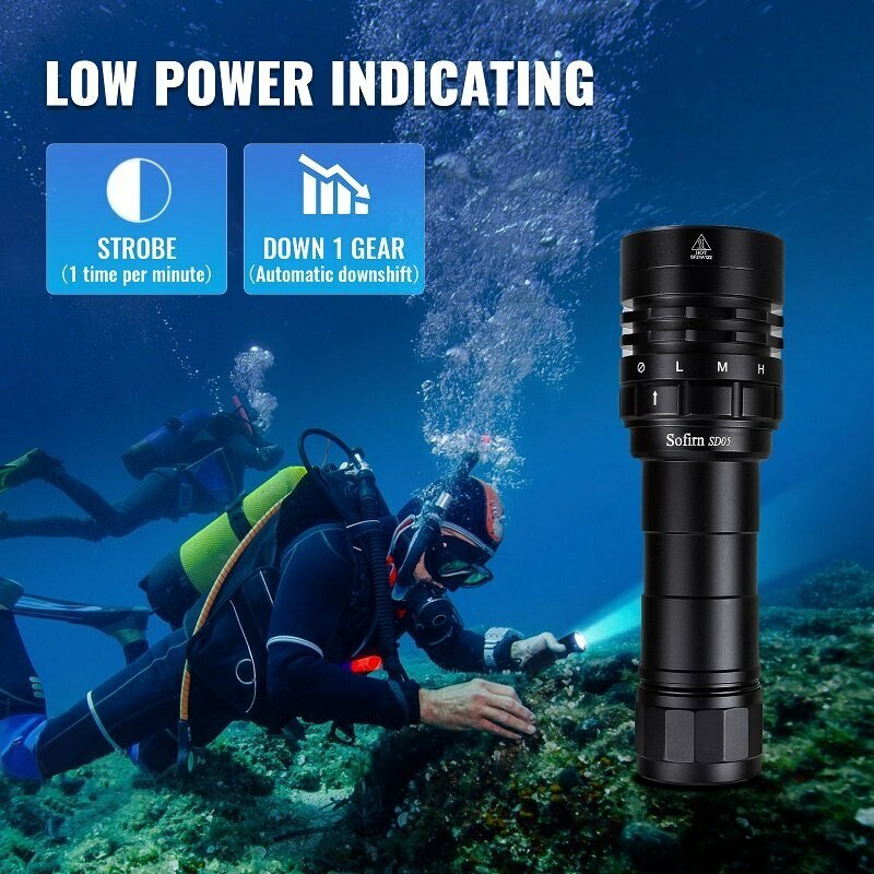 Sofirn SD05 Scuba Diving Light XHP50.2 Super Bright 3000lm 21700 Flashlight with Magnetic Switch 5000K 6500K