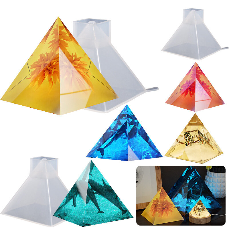 Cetakan Silikon Piramida Cetakan Piramida Kecil untuk Lilin Resin Seni Kerajinan Silikon Cetakan Resin Membuat Perhiasan Alat Cetakan Kerajinan