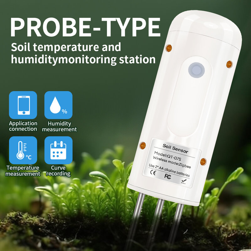 Умный тестер почвы Tuya Zigbee, измеритель температуры и влажности, термометр, гигрометр, детектор автоматизации орошения сада