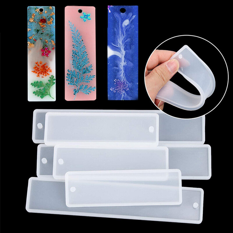 1/3/5Pcs Rectangle Bookmark Silicone Mold Feather Bookmark Casting Mould for DIY Epoxy Resin Craft Jewelry Making Supplies