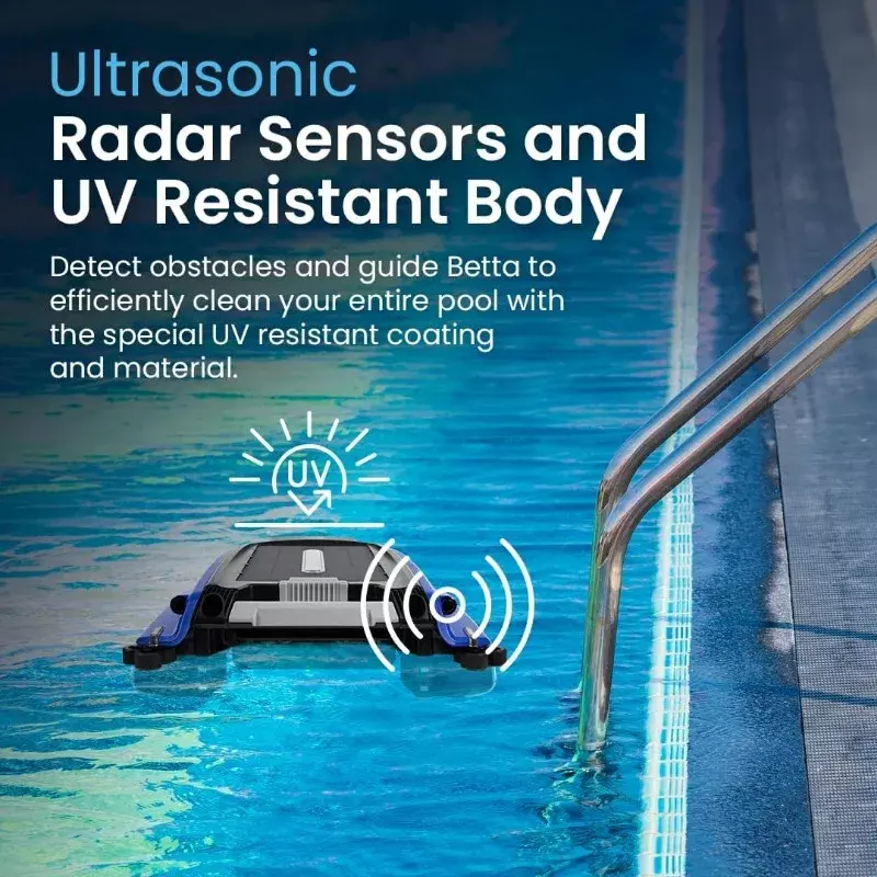 Betta SE Solar Powered Automatic Robotic Pool Skimmer Cleaner with Enhanced Core Durability and Re-Engineered Twin Salt Chlorine