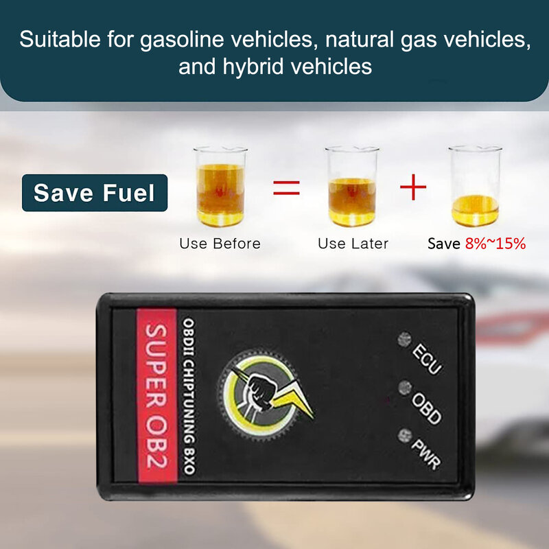 Automóveis Combustíveis Saver para Diesel Benzine, Tuning Box, Leitor de Código Chip, Eco-Energy, Saving Device, OBD2