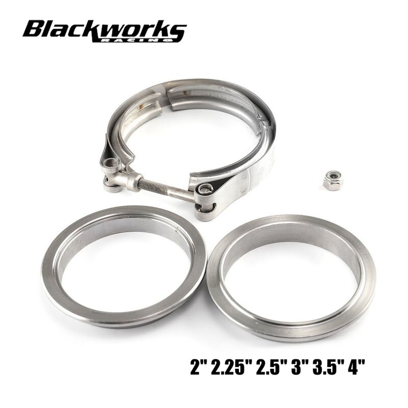 Car Exhaust V Band Clamp With Male Female Flange Kit 2" 2.5" 3" 3.5" 4'' Quick Release Exhaust Pipe Clamp Kit TP-1011A
