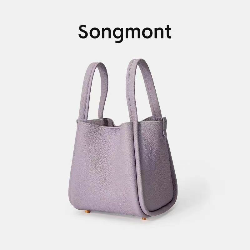 Luksusowa marka Songmont damska z prawdziwej skóry kosz na warzywa pojedyncza torebka z przekątną pojemna torba na ramię