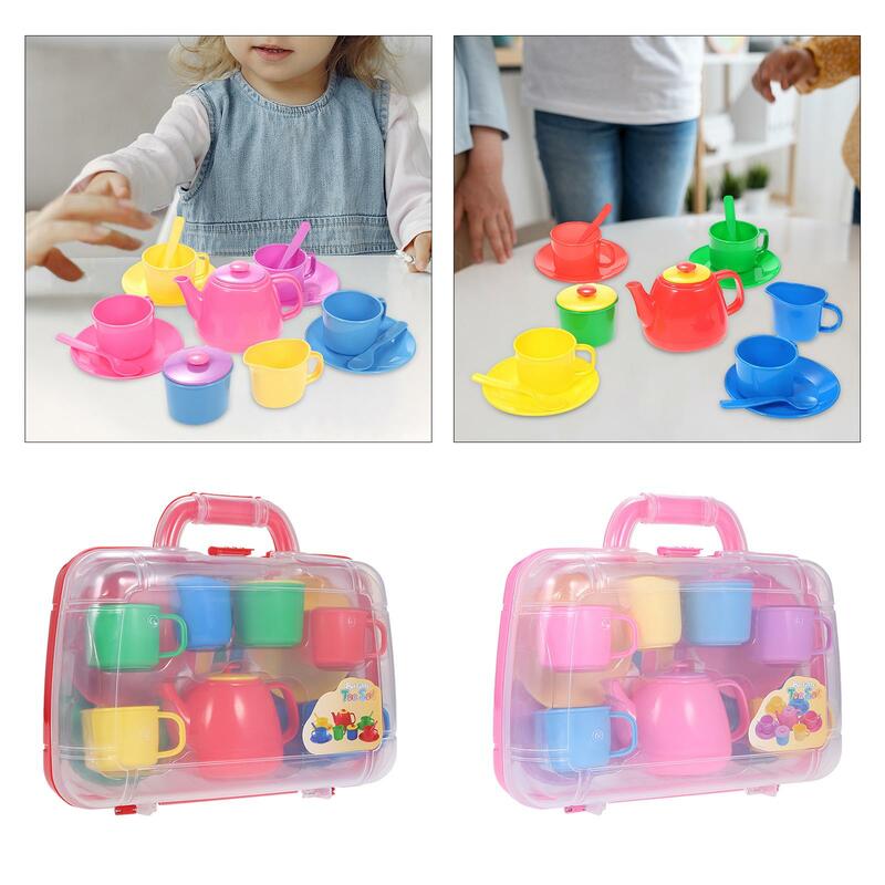 Set pesta teh kegiatan praktis, kotak baki teh mainan Montessori