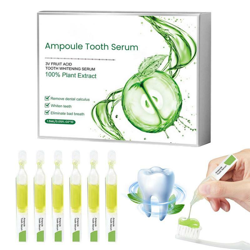 10 Pcs Natural Mint Flavor Teeth Whitening Essence Oral Care Effective Remove Stains Teeth Cleaning Serum Ampoule Toothpaste