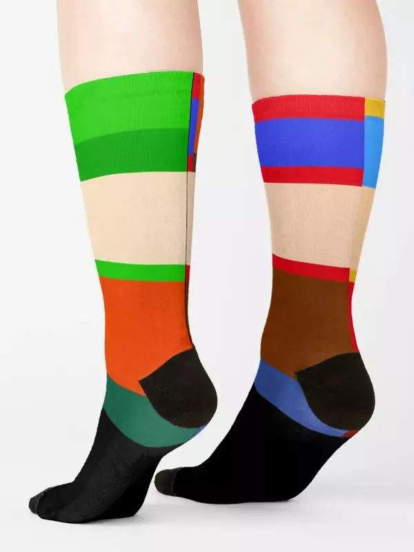 Color Swatch of Stan, Kyle, Kenny and Eric. Socks gift aesthetic soccer anti-slip snow Socks For Girls Men's