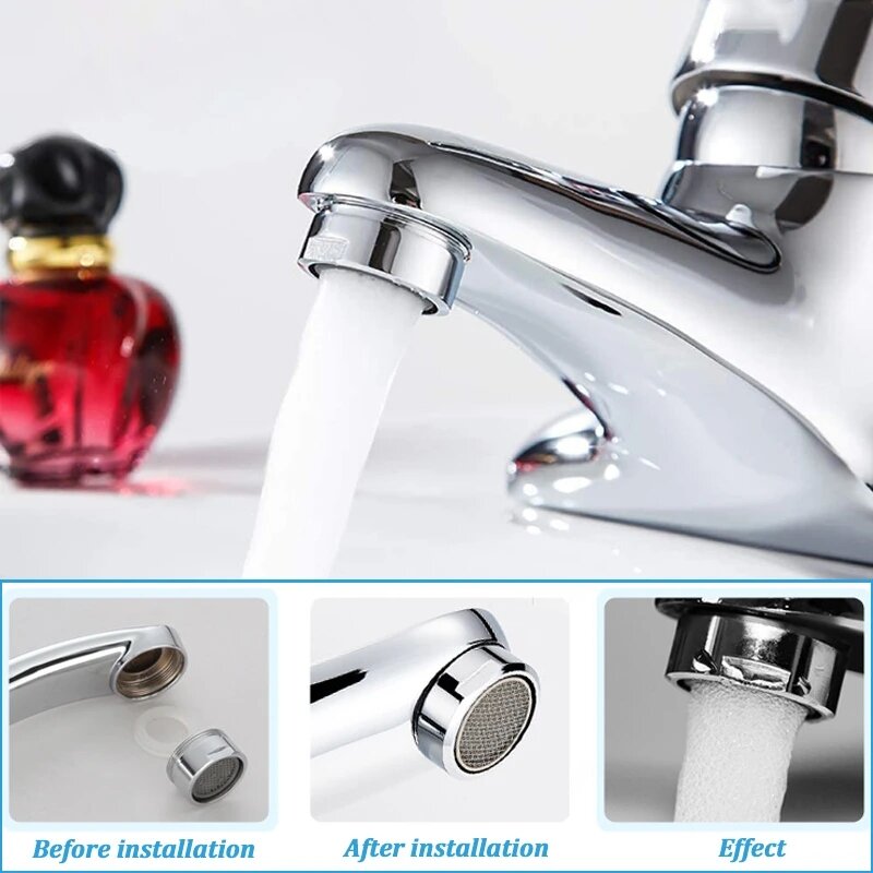 Água Saving Tap Faucet Aerador, filtro à prova de respingos, núcleo de malha, rosca substituível, bocal misto, cozinha, banheiro, Bubbler