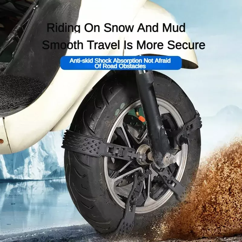 Cadena de plástico para rueda de neumático de motocicleta, accesorios de invierno para coche, cadenas de nieve para motocicletas generales y vehículos eléctricos, 10 piezas