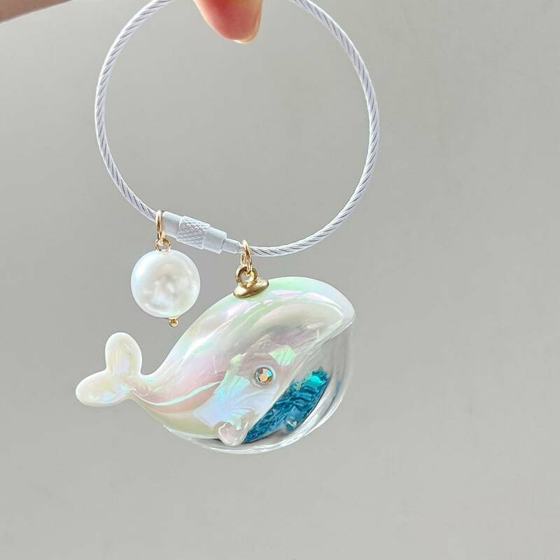 When I Fly Towards You Keychain Whale Keyring