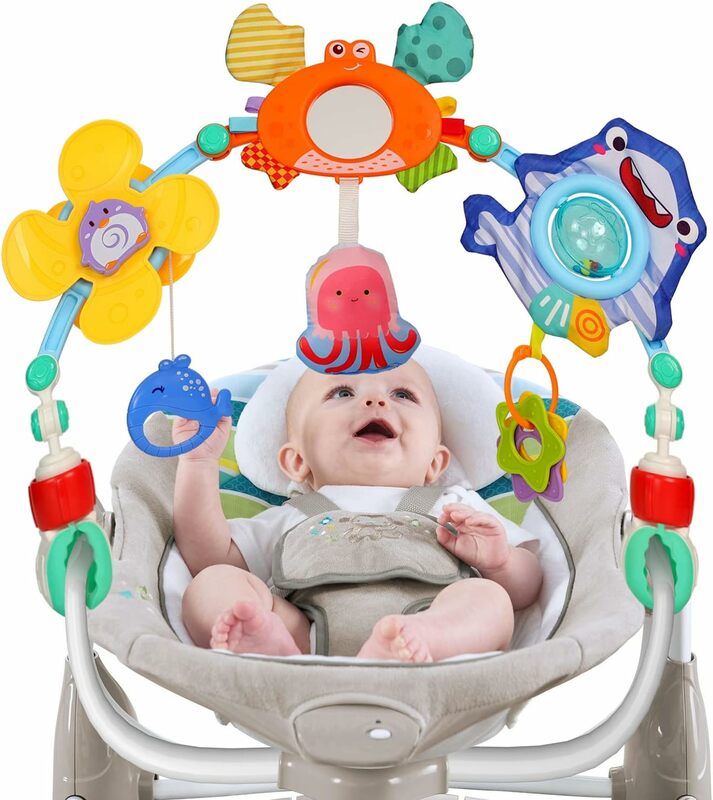 Montessori Baby Arch Toy For Newborns Sensory Activity Baby Stroller Toy for Bed Crib Safe Seat Hanging Rattles Comfort Toys