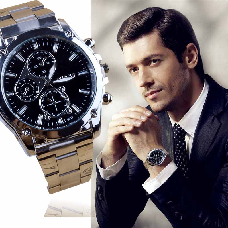 Bisnis pribadi tentang pria gelang baja tahan karat jam tangan kuarsa olahraga hadiah ulang tahun jam tangan maskulin untuk pria Aestheti