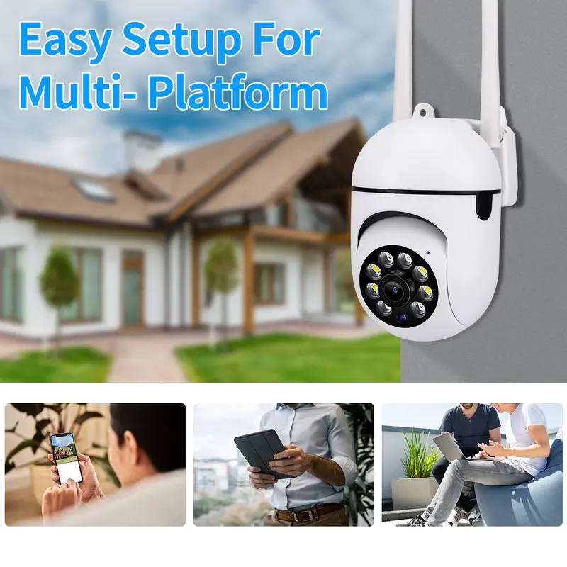Monitor de seguridad inalámbrico para el hogar, cámara de vigilancia HD de 5MP con Wifi, visión nocturna a Color, impermeable IP66, para exteriores