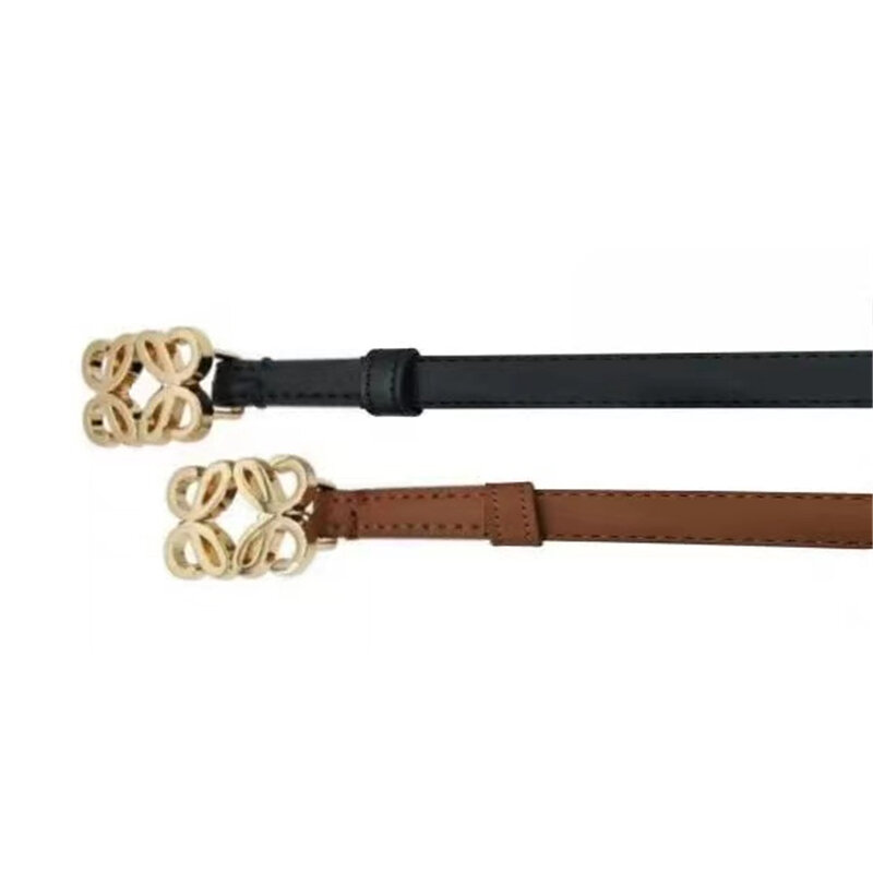 2024 New Width 2.3cm Belts for Women Girls Fashion Waist Belt Cowhide Leather Metal Buckle Belt Leisure Dress Jeans Waistband