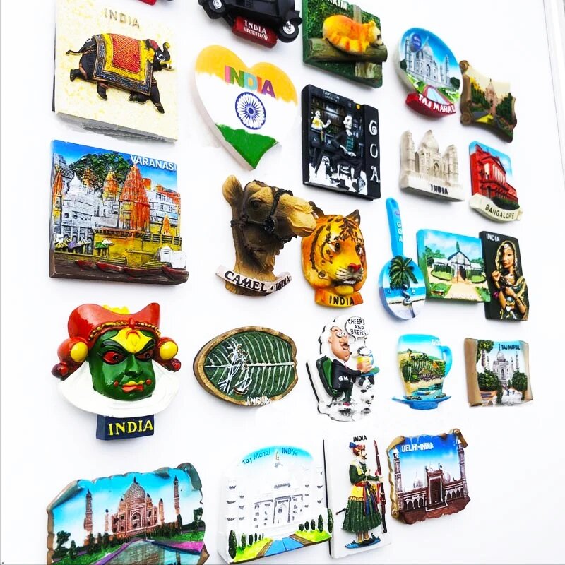 Ímãs decorativos do refrigerador da resina 3D, lembrança, artesanato, presentes para o turista, Taj Mahal, Varanasi, Bangladesh, Índia