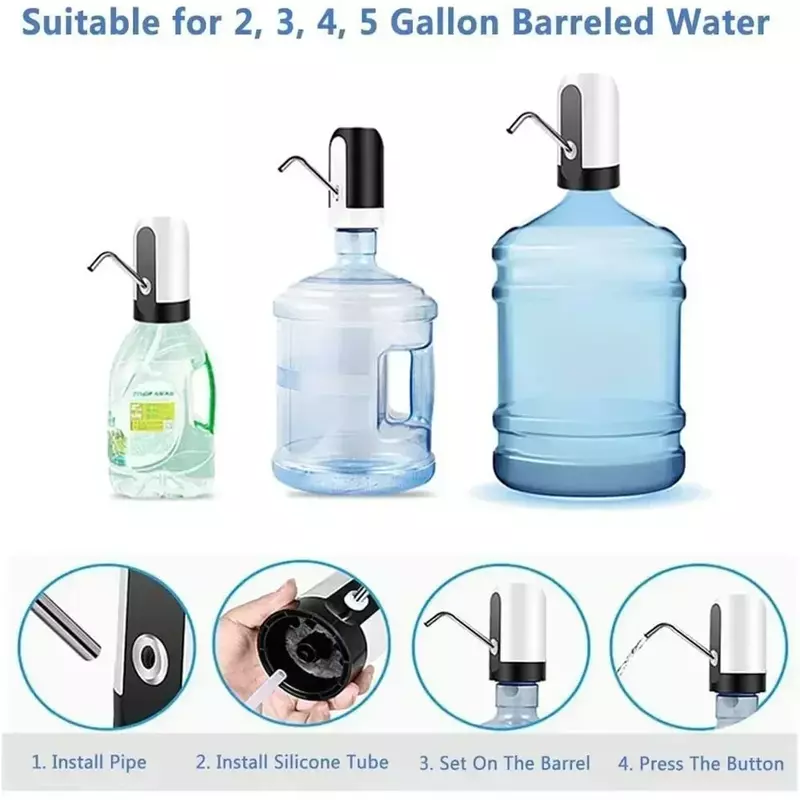 Botella de agua con bomba, dispensador de agua con interruptor automático de un clic, artículos de bebidas, refrigerador para niños, Mini vasos de cocina