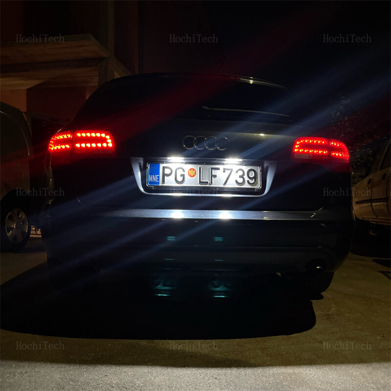 2 sztuki oświetlenie tablicy rejestracyjnej dla Audi A3 A4 S4 RS4 B6 B7 A6 RS6 S6 C6 S5 Q7 A8 S8 Avant LED prawo jazdy oświetlenie tablicy rejestracyjnej