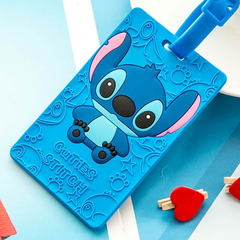 Creative Stitch Rectangle Cute Travel Accessories Luggage Tags Suitcase Cartoon Style Fashion Silicon Portable Travel Label