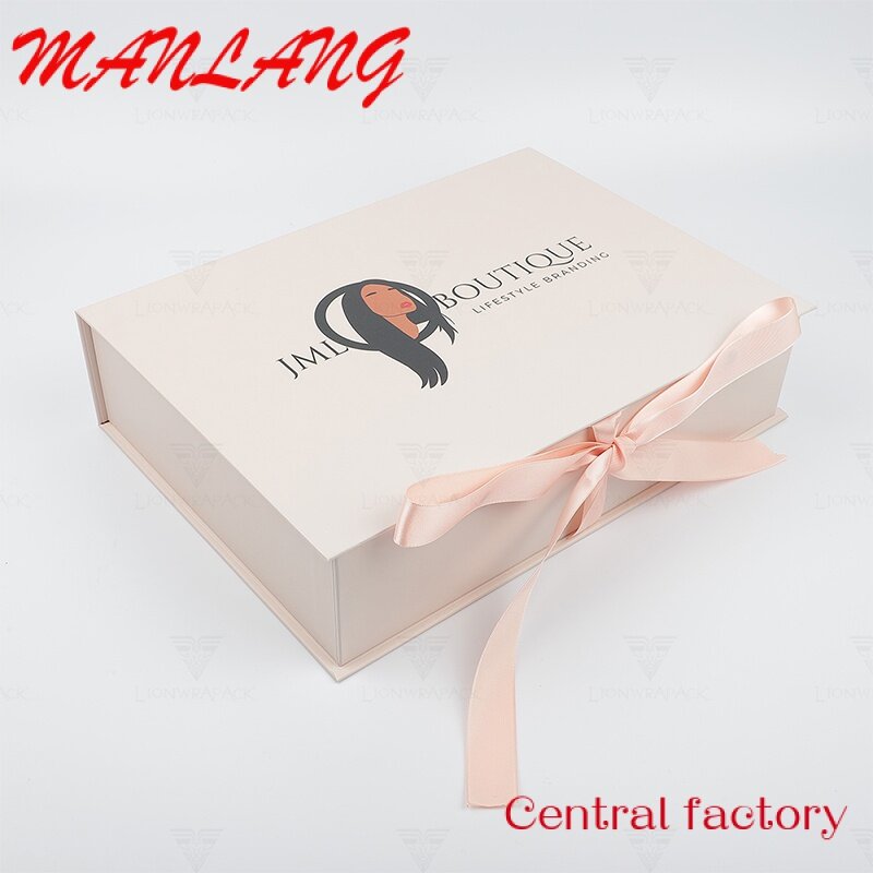 Custom  Hair Extension Packaging Luxury Satin Lined Custom Wig Package Folding Gift Box With Logo