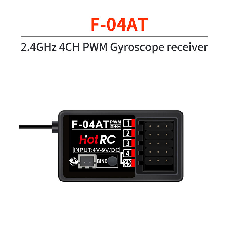 HotRC 4/5/6/8CH RC Receiver 2.4GHz Multi Channels Receivers with Gyro Long Range for CT-4A CT-6A CT-8A HT-6A HT-8A DS600