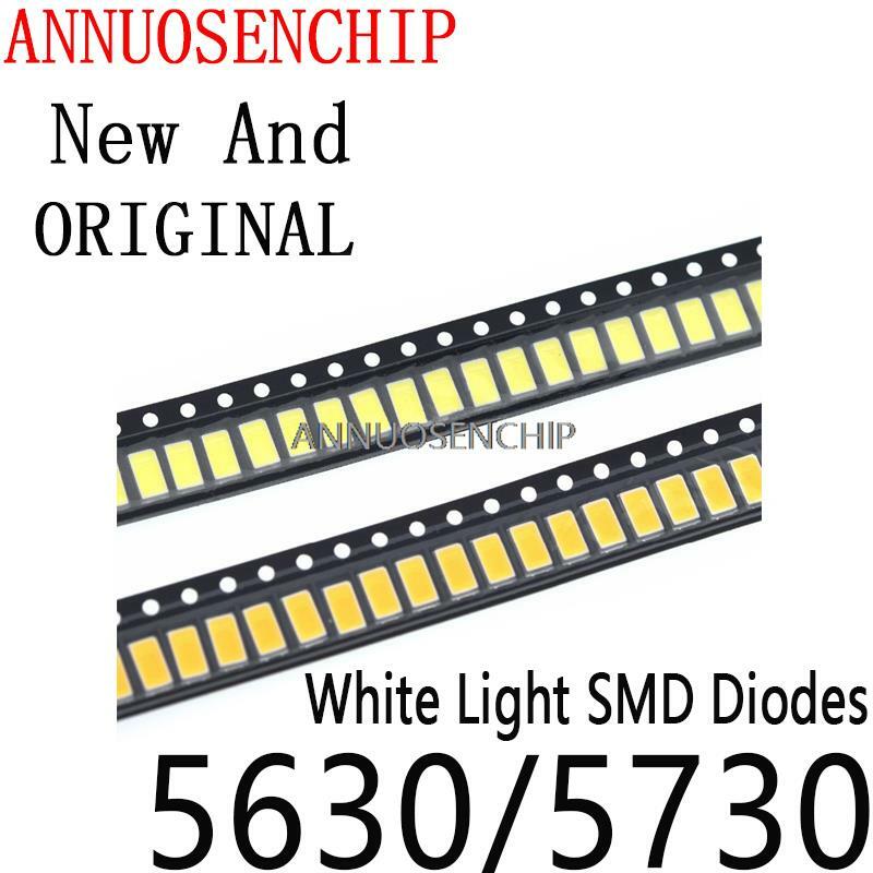 100 шт., 5630/5730-CW/WW 0,5 Вт-6500 мА, 50-55 лм, 5730 K, белый цвет, Фотоэлементы SMD, 3,2 Диоды (3,4 ~ 5730 в), 5630