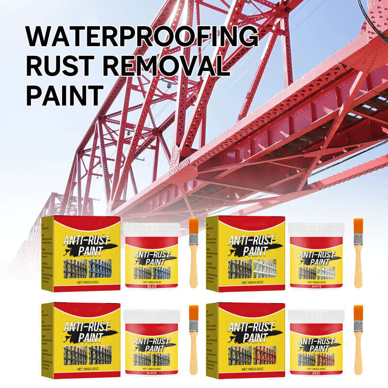 100g Rust Remover Paint For Metal Rust Converter Water Based Metallic Anti-Rust Protection Car Coating Primer Rust Inhibitor