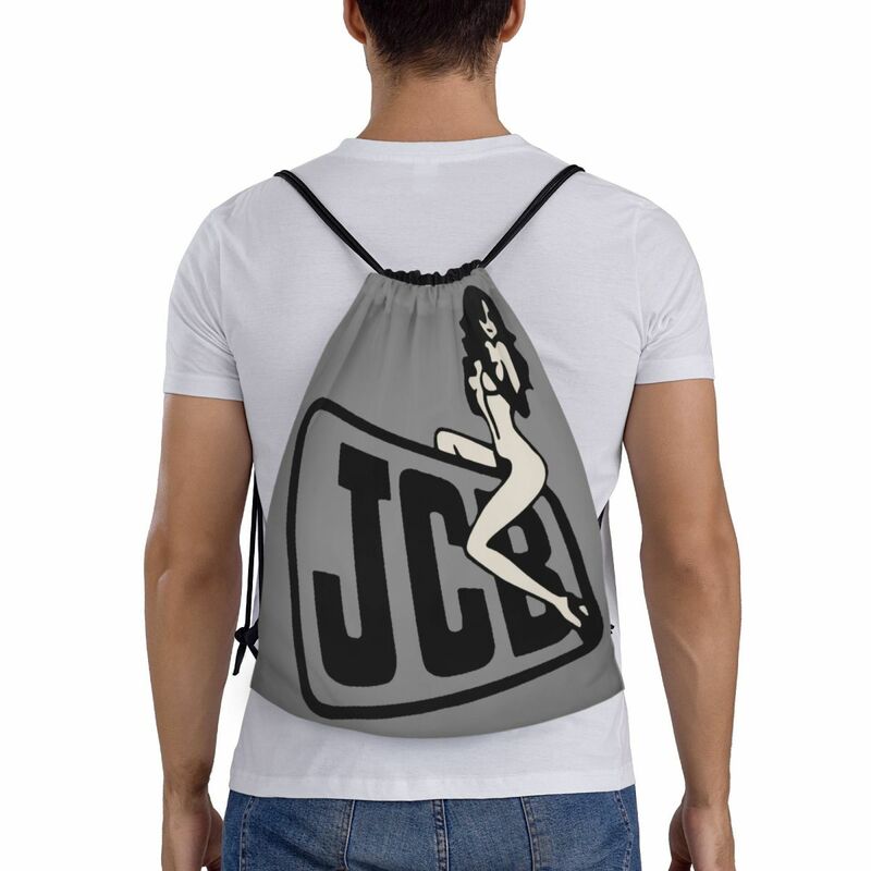 JCB-mochila con cordón personalizada para hombre y mujer, saco ligero deportivo para gimnasio, para entrenamiento