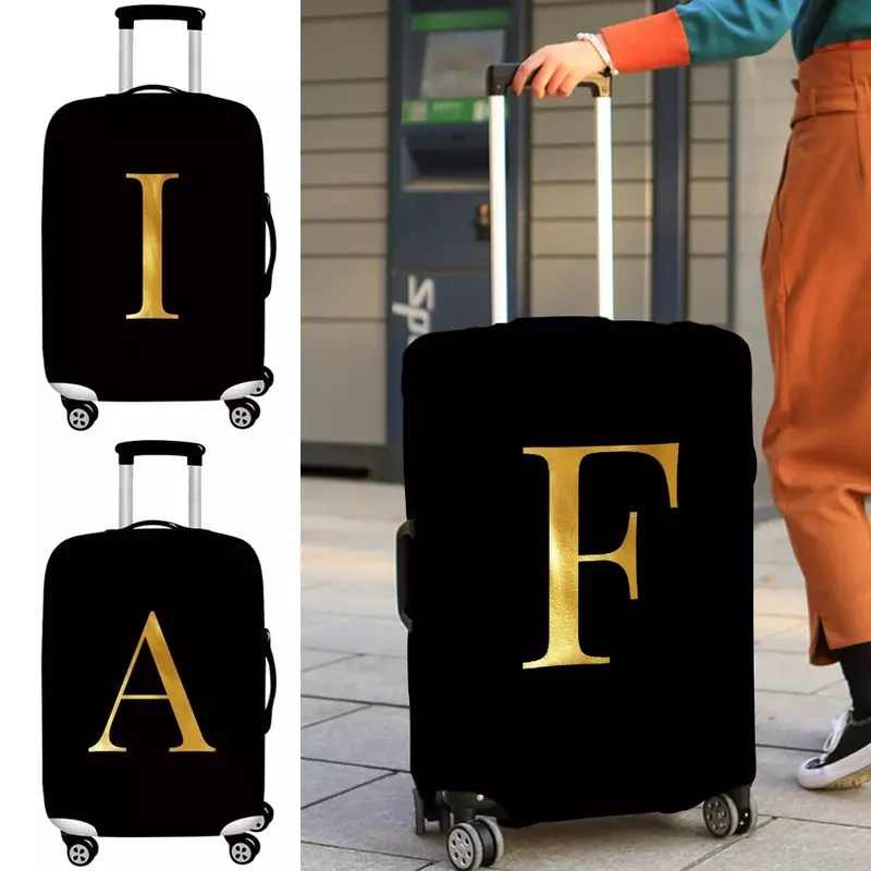 Cubierta de equipaje de tela elástica, Protector de maleta, antipolvo, adecuado para maletas de 18 a 32 pulgadas, organizador de viaje, Serie de letras
