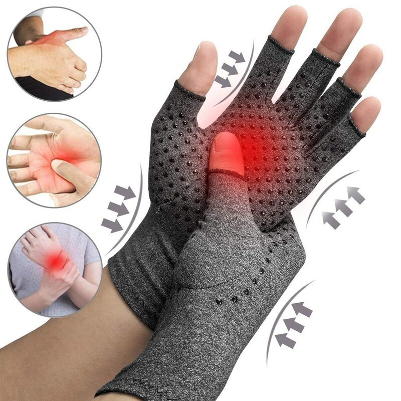 Rękawice do uciskowego zapalenia stawów dla mężczyzn, kobiety, antypoślizgowe, na nadgarstek, bawełniana opaska na rękę z reliefem ból stawów