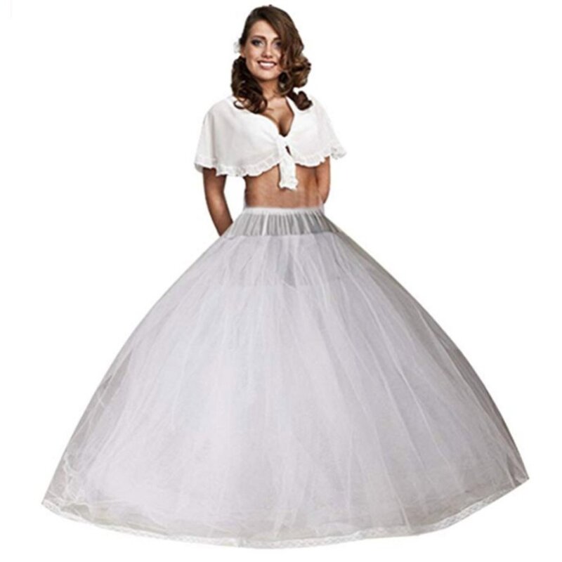 Plus A Line Bridal Petticoat 8 Layers Tulle Underskirt Mulheres Petticoat Crinoline Sem Hoop Bridal Wedding Accessories