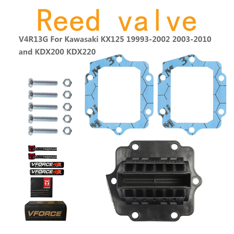 Untuk Kawasaki KX125 19993-2002 2003-2010 dan KDX200 KDX220 Reed Blok V Force 4 V4R13G Reed Valve v-force 4