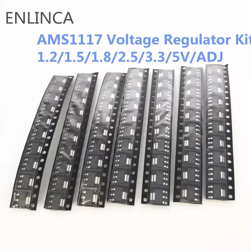 Kit de regulador de voltaje AMS1117, 1,2 V/1,5 V/1,8 V/2,5 V/3,3 V/5,0 V/ADJ lm1117, AMS1117-1.2, AMS1117-1.8, 70 Uds.