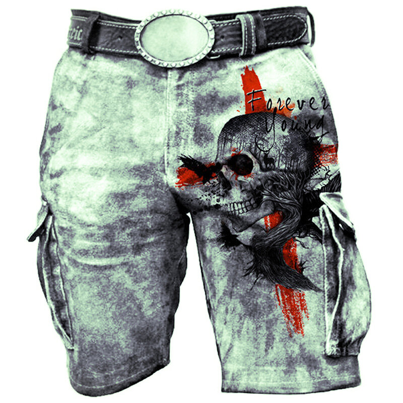 Pantalones cortos vaqueros para hombre, ropa de calle con bolsillos laterales, Vintage, holgados, transparentes, nuevo estilo de verano, 2024